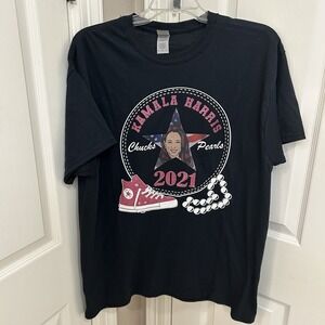 Kamala Harris, Chuck's And Pearls Custom-Made T-Shirt Women's L NWOT Rare